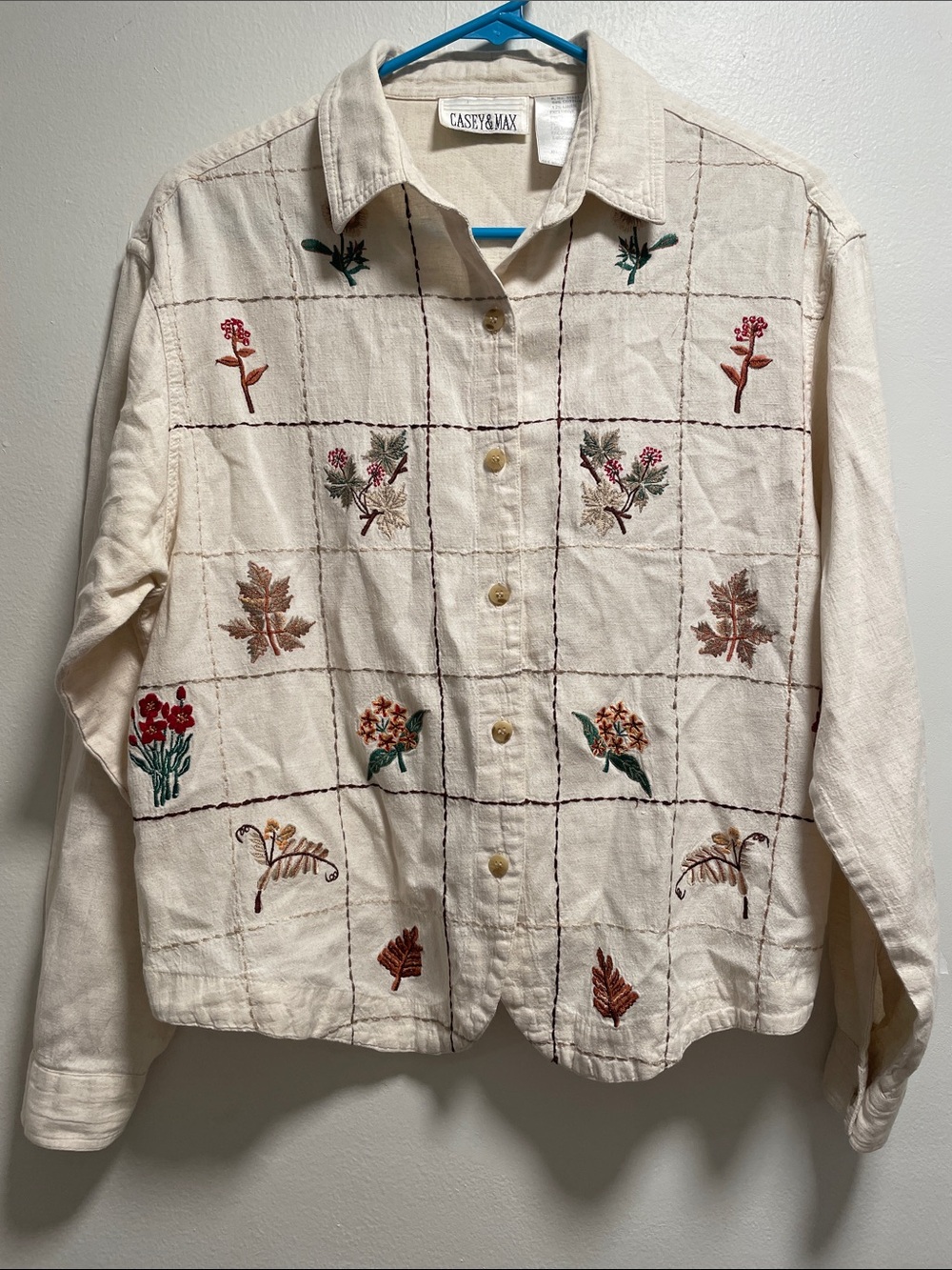 Vintage Cotton and linen, long sleeve jacket/blouse